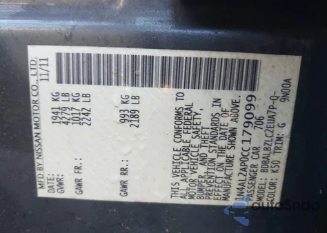 2012 Nissan Altima 2.5 S from USA, damaged, VIN 1N4AL2AP0CC179099